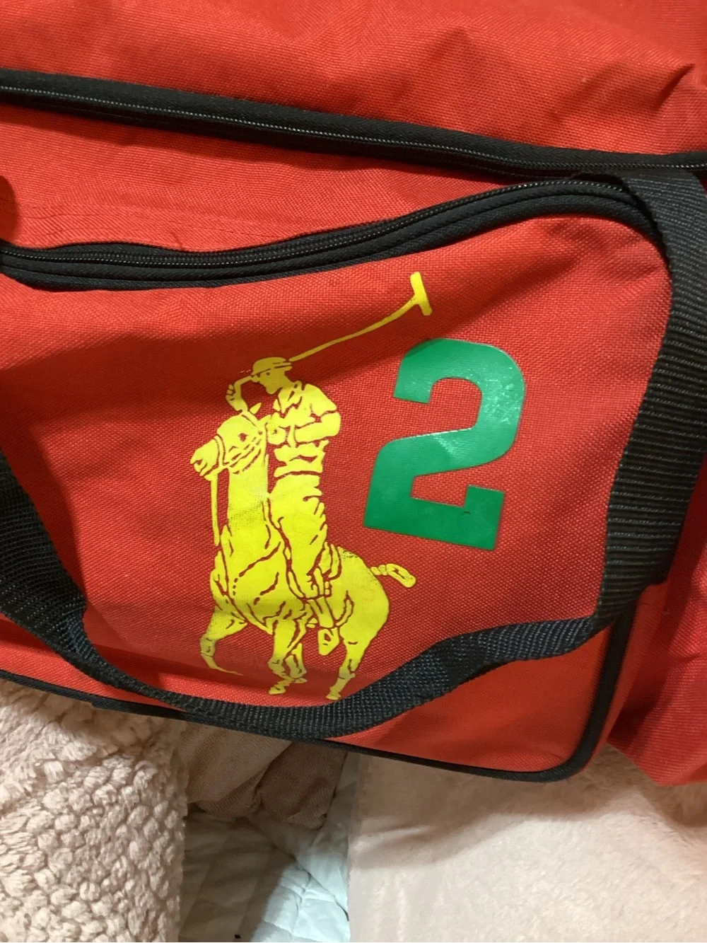 Polo by Ralph Lauren Big PonyRed Duffel Bag with Polo Player Logo